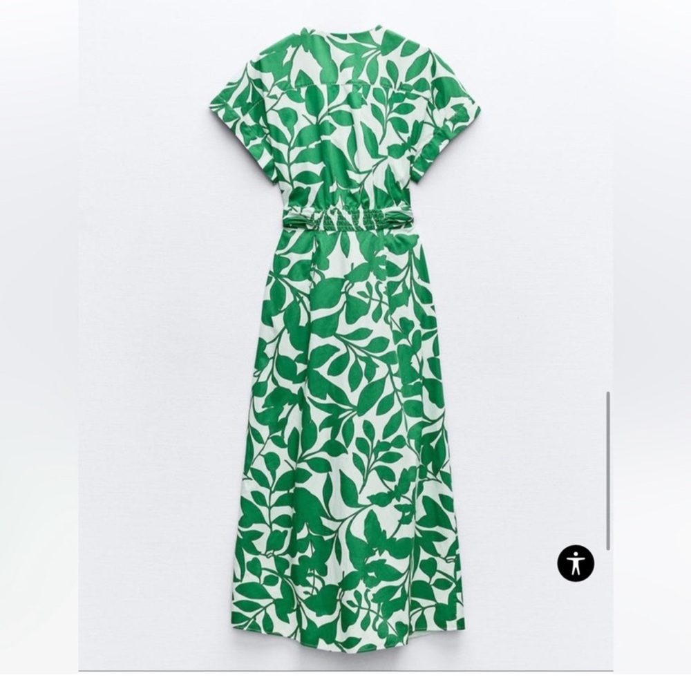 NWT ZARA BELTED PRINTED MAXI DRESS - Picture 4 of 6